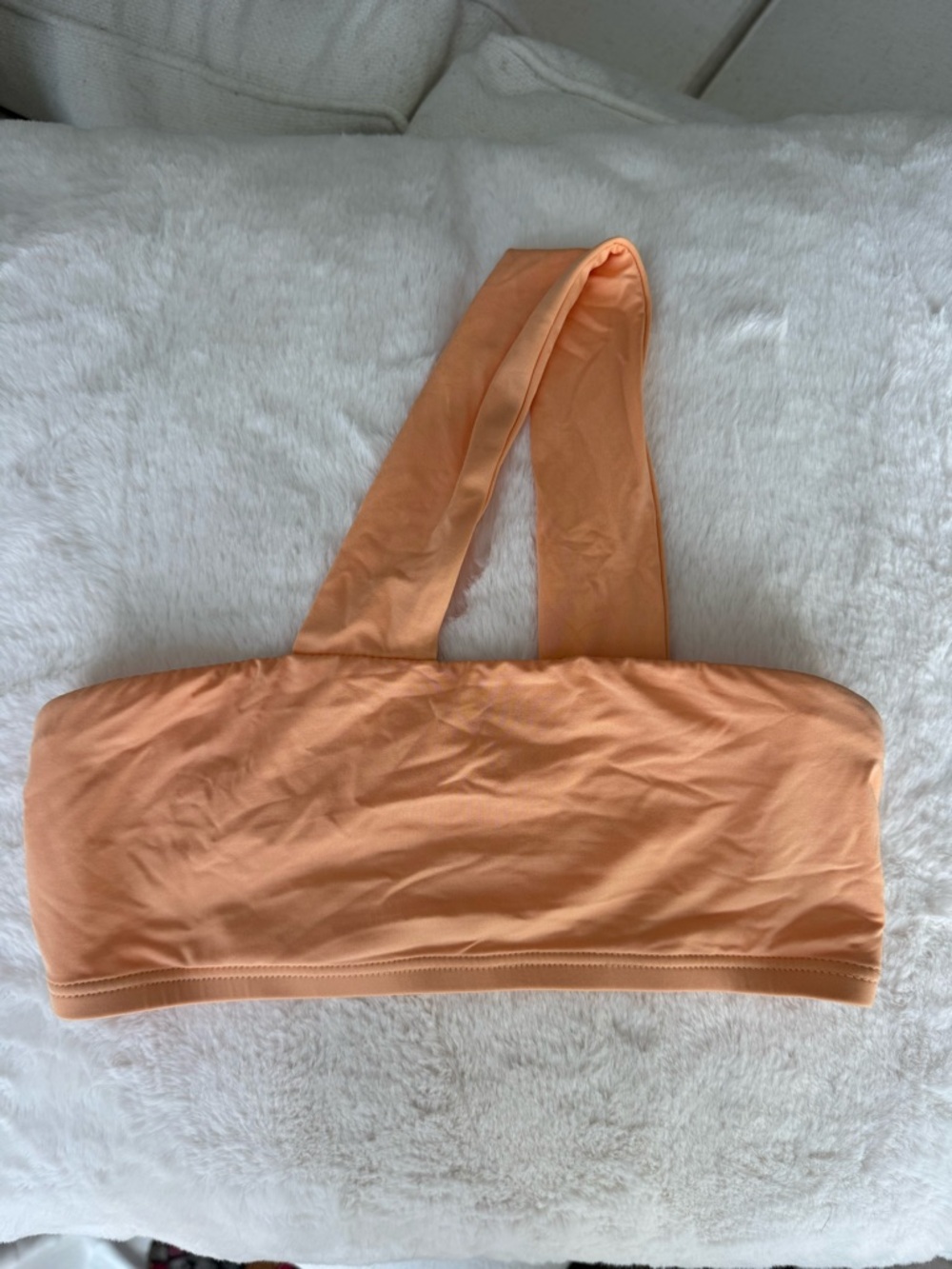 One Cross Strap Bandeau Orange Bikini Top